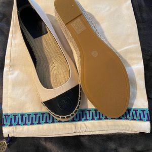 Tory Burch Espadrille Flats, size 9 never worn.